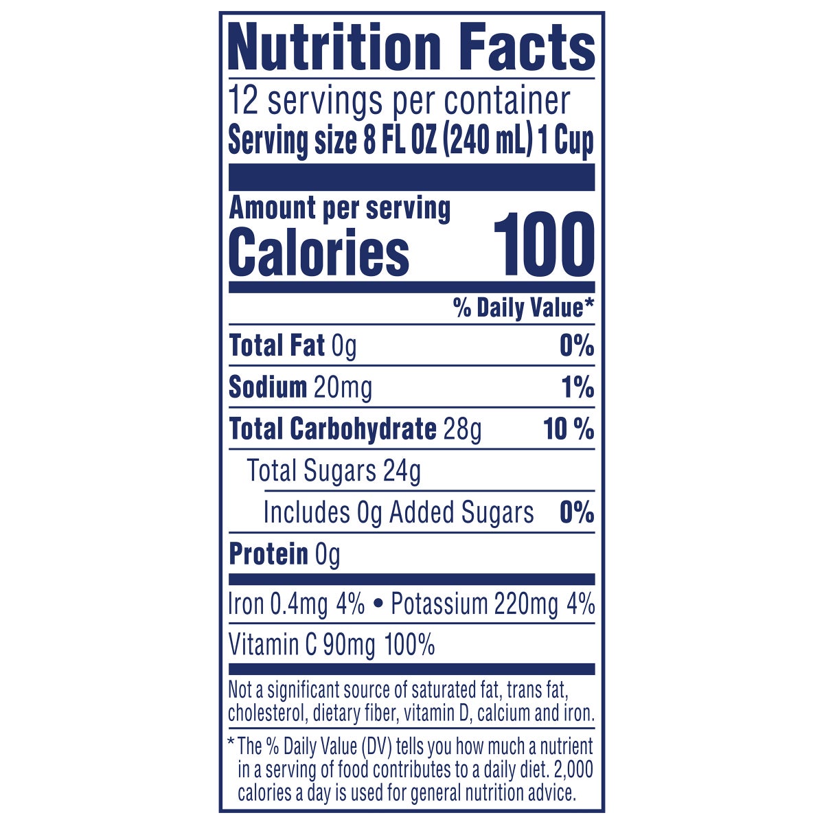 Kirkland Signature cranberry juice bottle front label