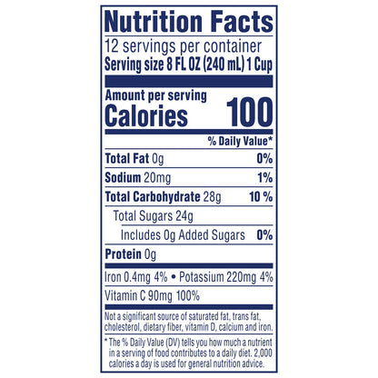 Kirkland Signature cranberry juice bottle front label
