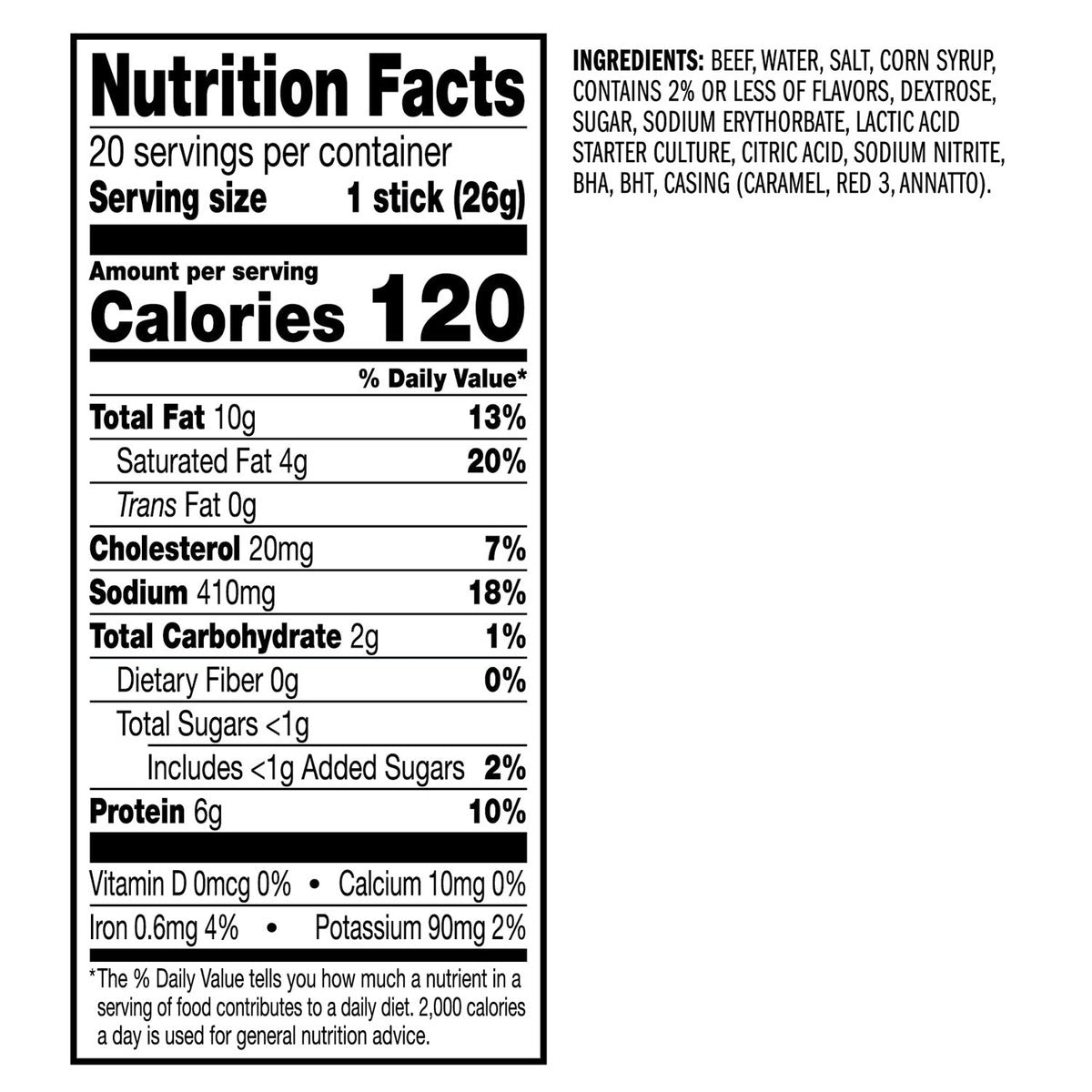 Lunchbox ready original beef jerky snack sticks