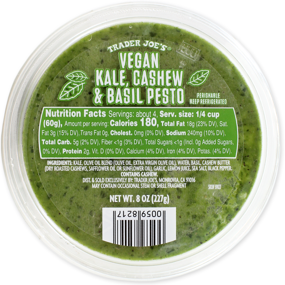 Trader Joe's vegan kale cashew and basil pesto