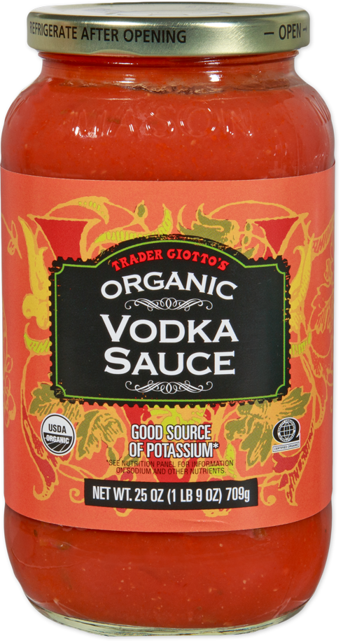 Trader Joe's organic vodka sauce jar
