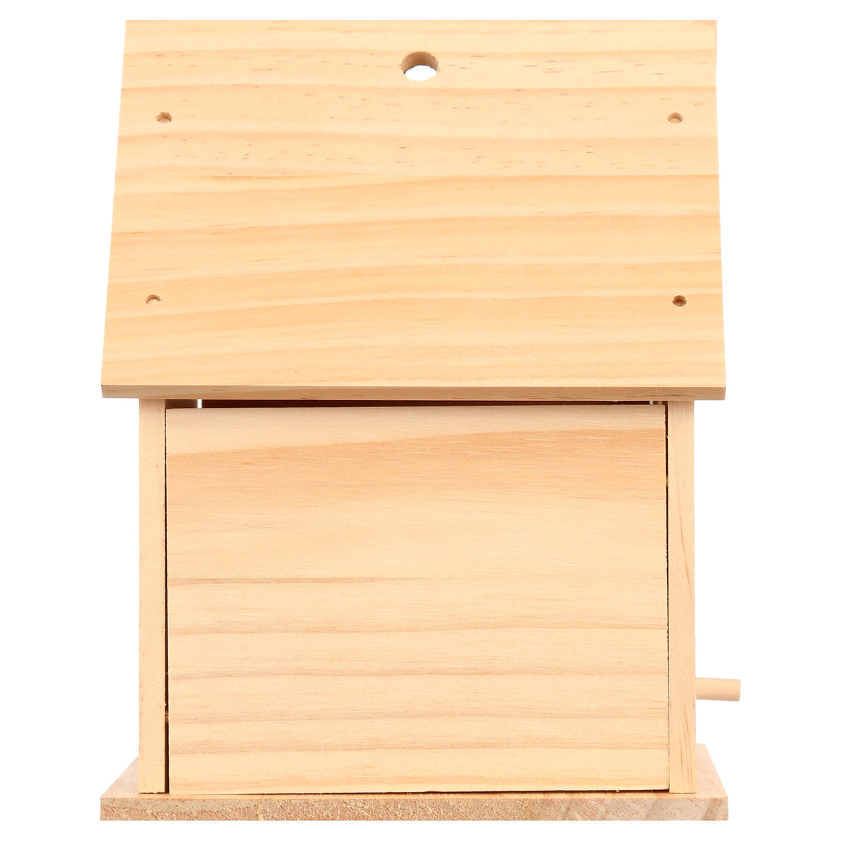 Wooden birdhouse craft with decorative details