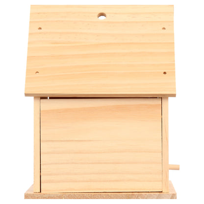Wooden birdhouse craft with decorative details