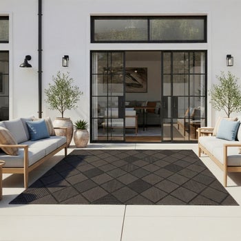 G.A. Gertmenian Laguna charcoal pewter indoor outdoor area rug