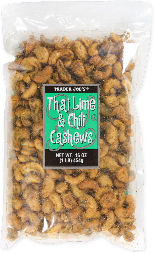 Trader Joe's Thai Lime & Chili Cashews snack bag