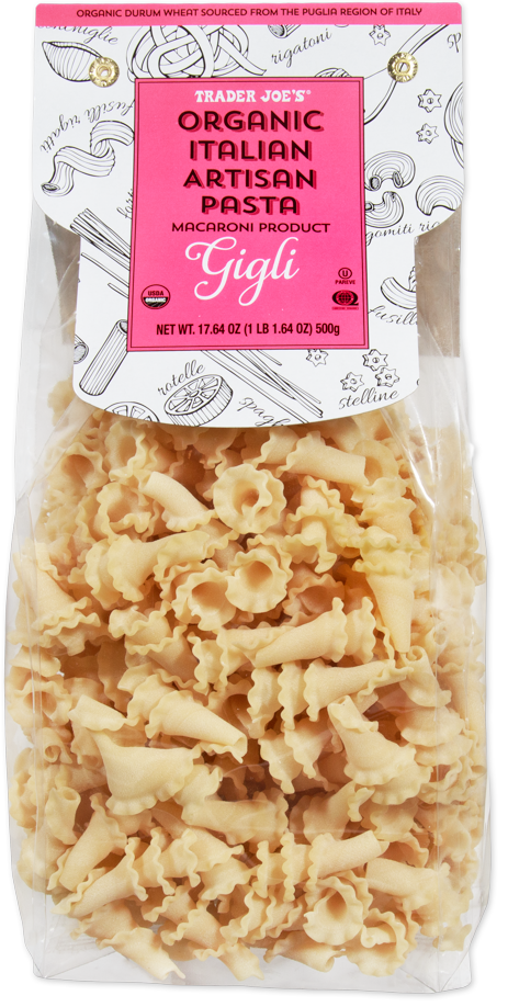 Organic Italian artisan gigli pasta by Trader Joe's