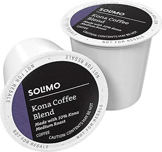 Amazon Brand Solimo Kona Blend medium roast coffee pods 100 count
