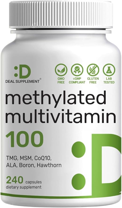 Brand: DEAL SUPPLEMENT — DEAL SUPPLEMENT Methylated Multivitamin for Men & Women, 240 Capsules | 100% DV Vitamins & Minerals | Activated B-Complex & Chelated Minerals, with CoQ10, TMG & ALA | Non-GMO, cGMP Manufactured