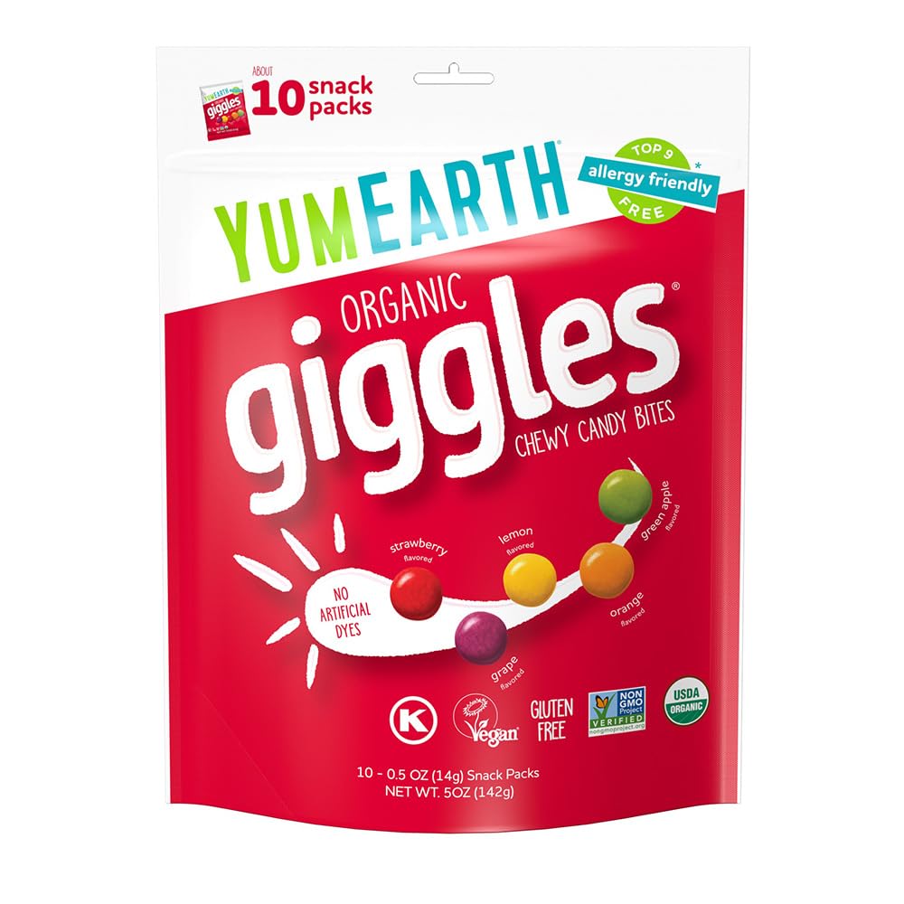Individually wrapped fruity candy snack packs