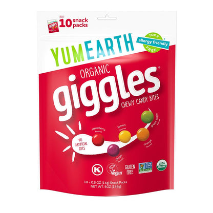 Individually wrapped fruity candy snack packs