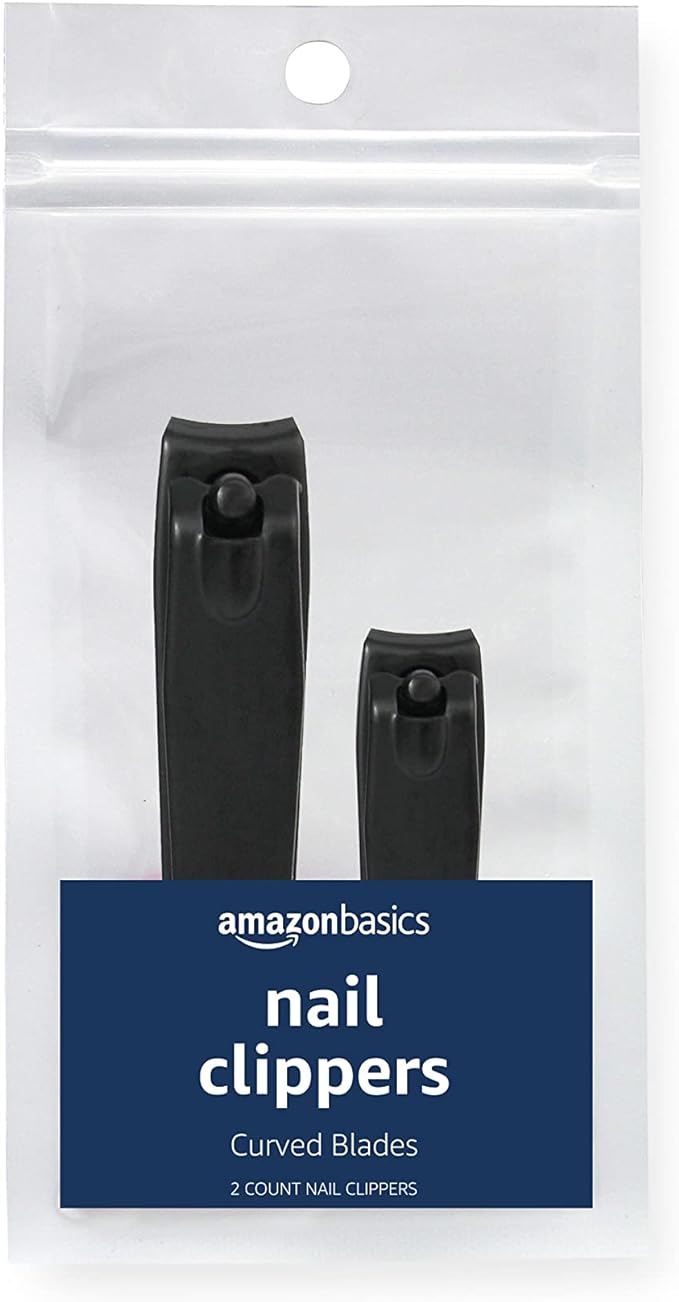 Amazon Basics black fingernail and toenail clipper set