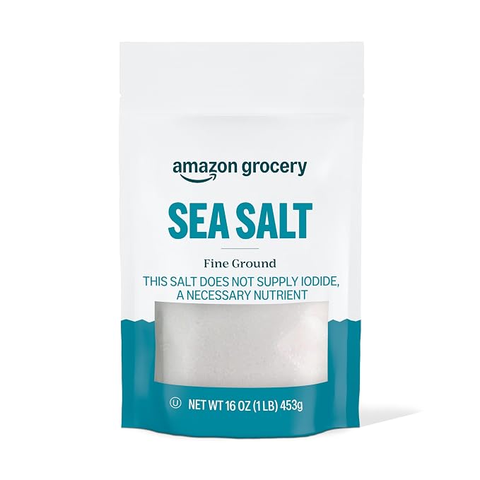 Amazon Grocery fine ground sea salt 16 oz bag