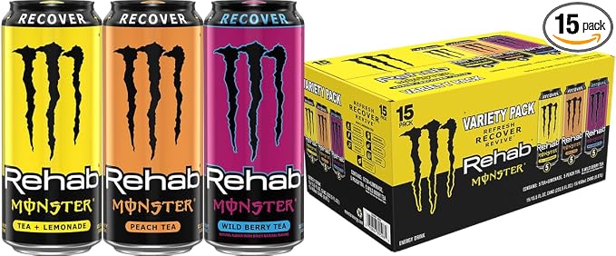 Monster Energy Rehab variety pack energy iced tea cans