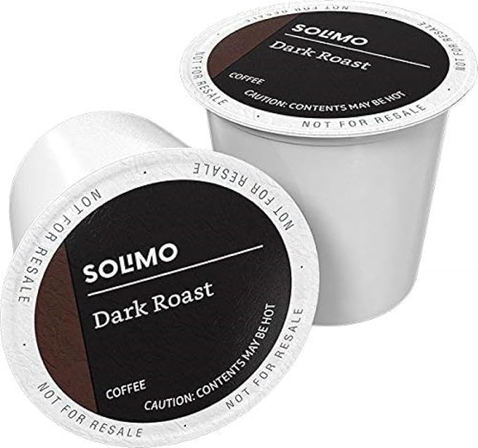 Solimo dark roast coffee pods 100 count box