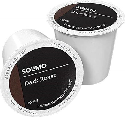 Solimo dark roast coffee pods 100 count box