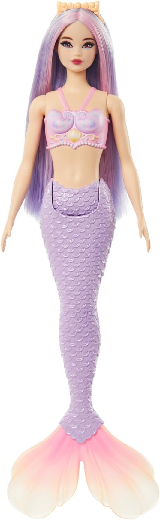 Barbie mermaid doll with pink and lilac fantasy hair