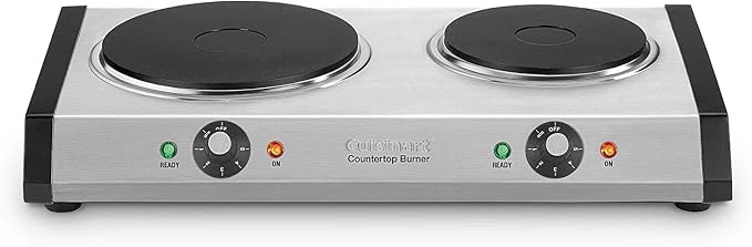 Cuisinart double burner hot plate stainless steel black