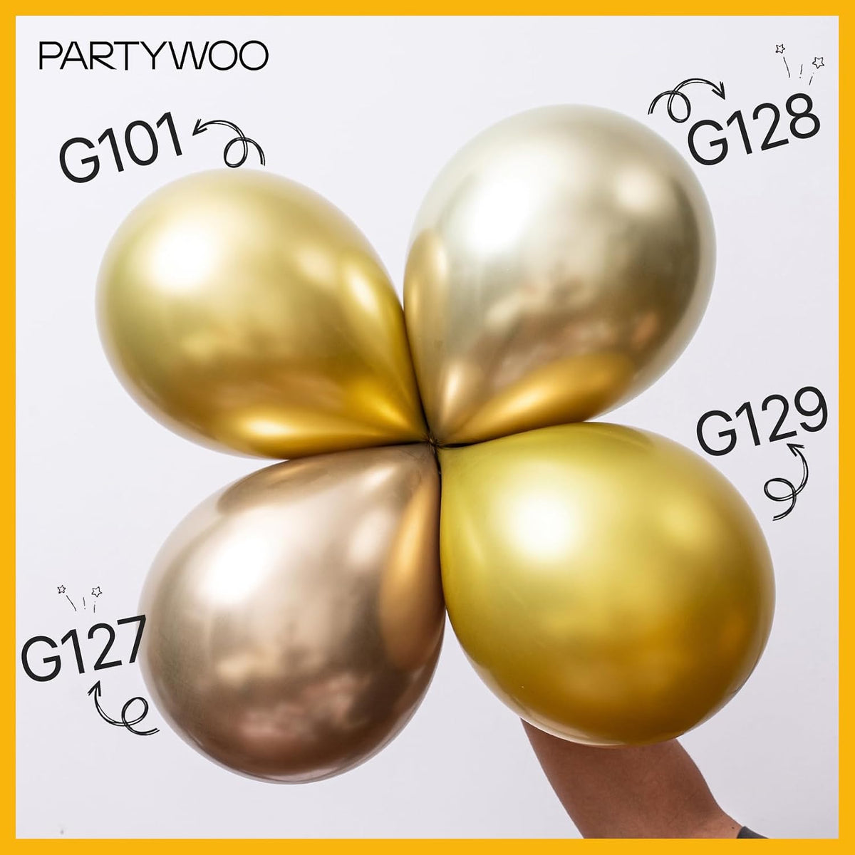White and gold balloons for birthday decorations