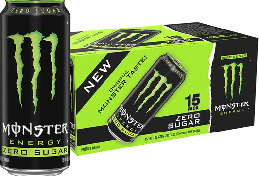 Monster Zero Sugar original energy drink 15 pack cans