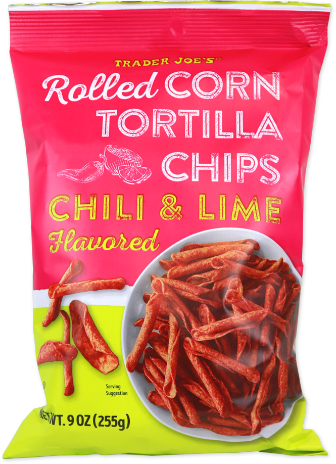 Trader Joe's chili and lime flavored rolled corn tortilla chips