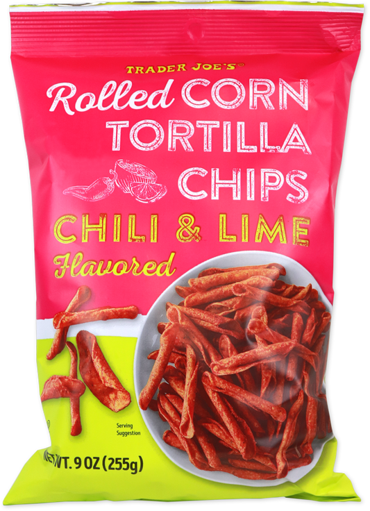 Trader Joe's chili and lime flavored rolled corn tortilla chips
