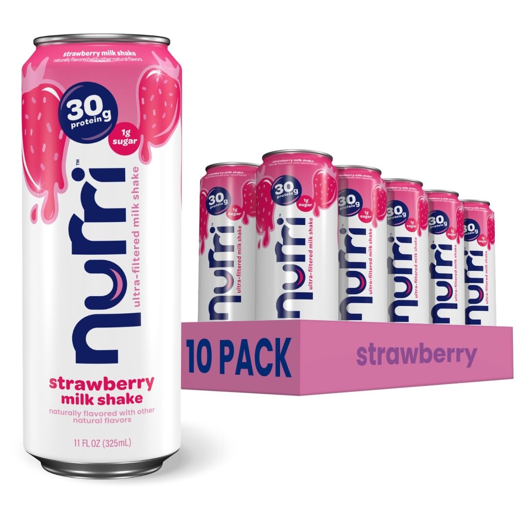 Nurri lactose free strawberry protein shake cans
