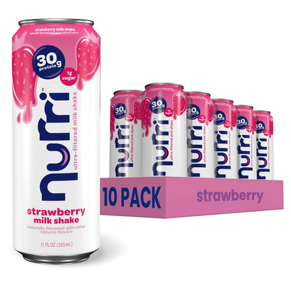 Nurri lactose free strawberry protein shake cans