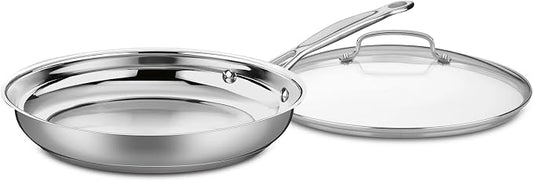 Cuisinart 12 inch stainless steel skillet with glass cover