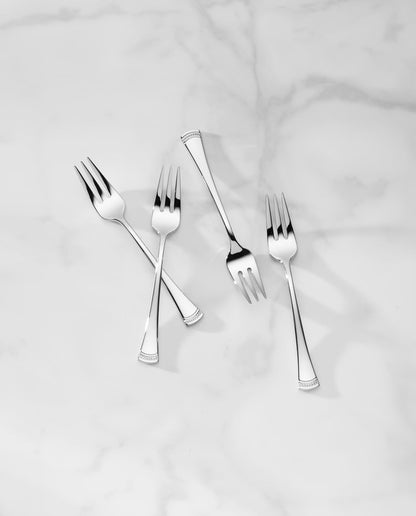 Portola flatware with flared handles and beaded detail