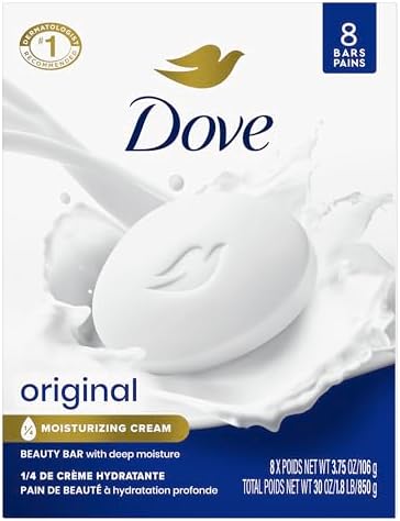 Dove Beauty Bar Soap Original for Soft,Smooth Skin,with 1/4 Moisturizing Cream 3.75 oz,(Pack of 16)
