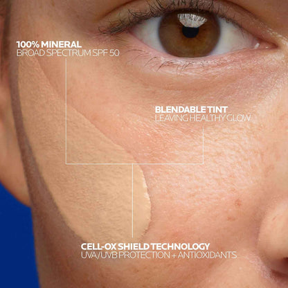 Tinted mineral facial sunscreen in five shades