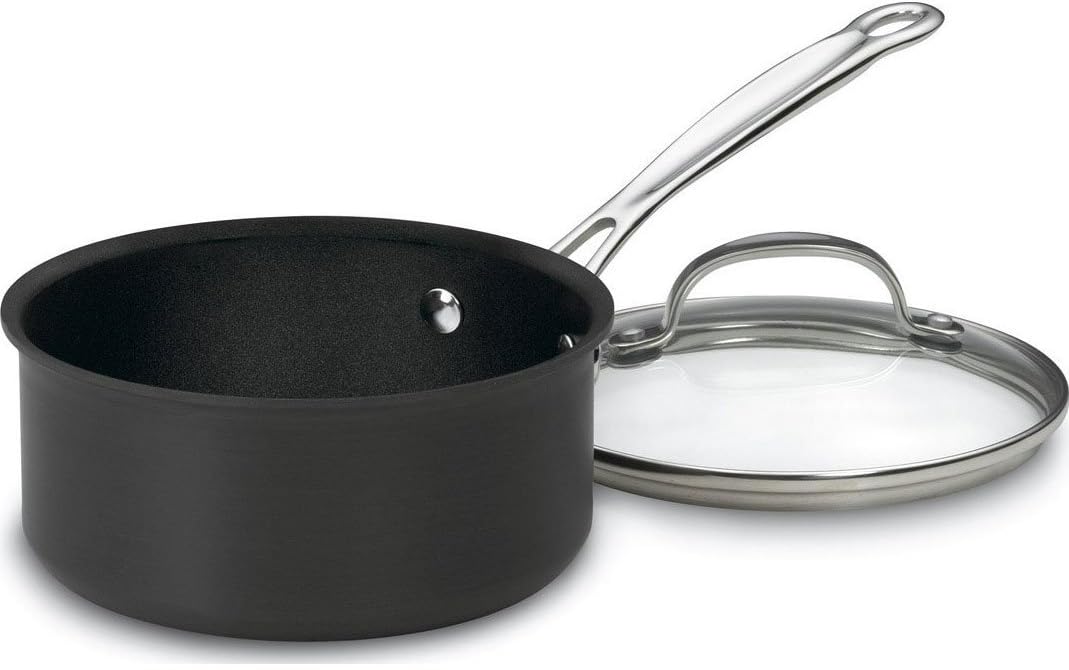 Cuisinart nonstick hard-anodized saucepan side view