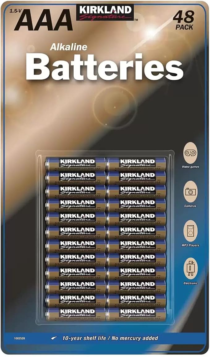 Kirkland Signature Alkaline AAA Plus Batteries, 48 Count