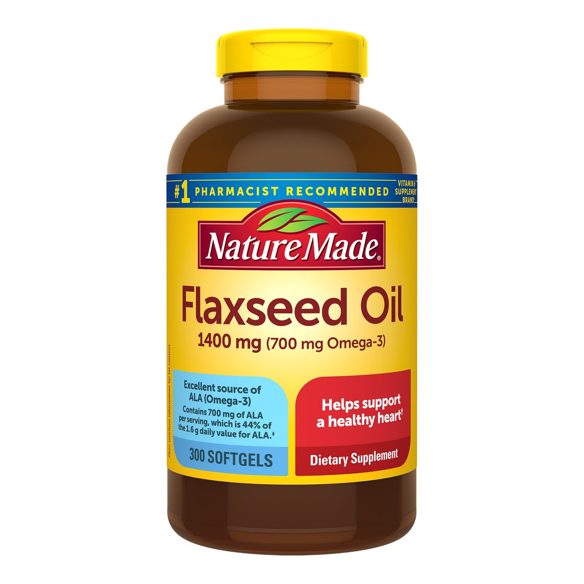 Nature Made flaxseed oil 1400 mg softgels bottle