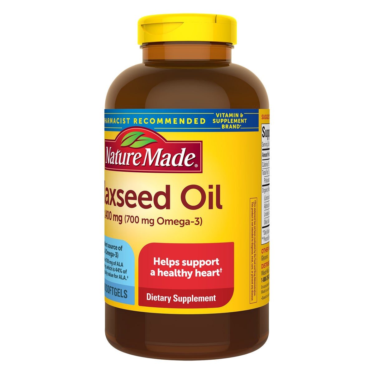 Nature Made flaxseed oil supplement front label