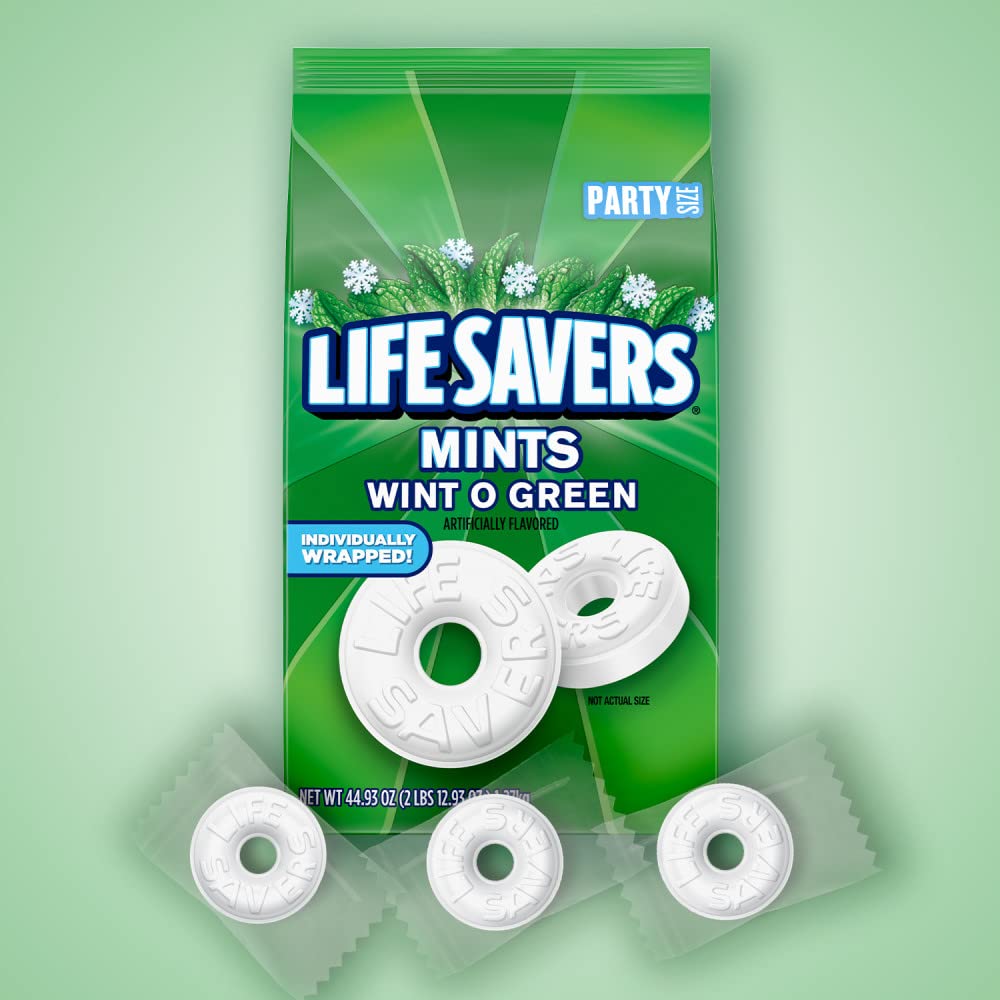 Green bag of Life Savers Wint-O-Green hard candy