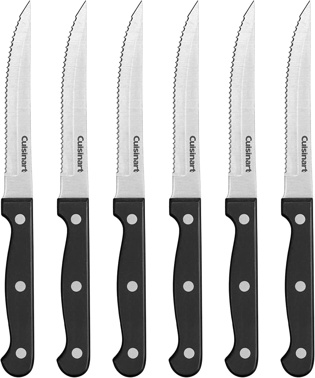Cuisinart stainless steel steak knives with black handles