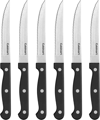 Cuisinart stainless steel steak knives with black handles