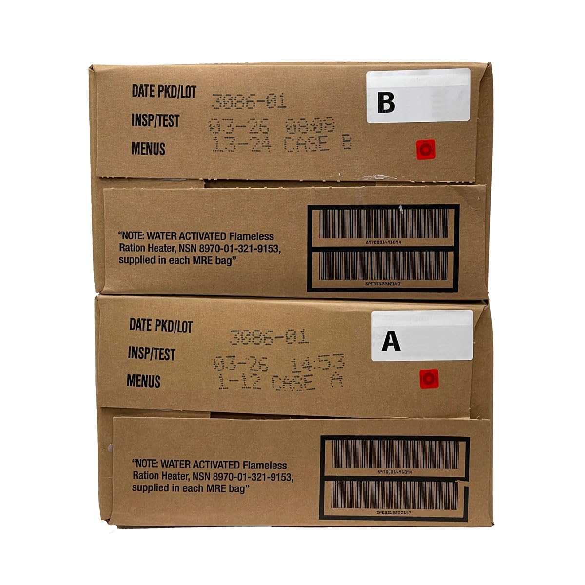 24-meal MRE bundle for emergency food supplies