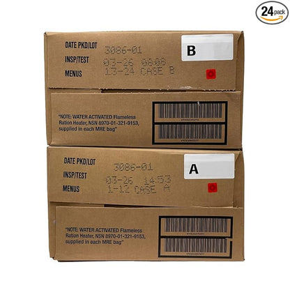 Ready-to-eat MRE A and B case bundle
