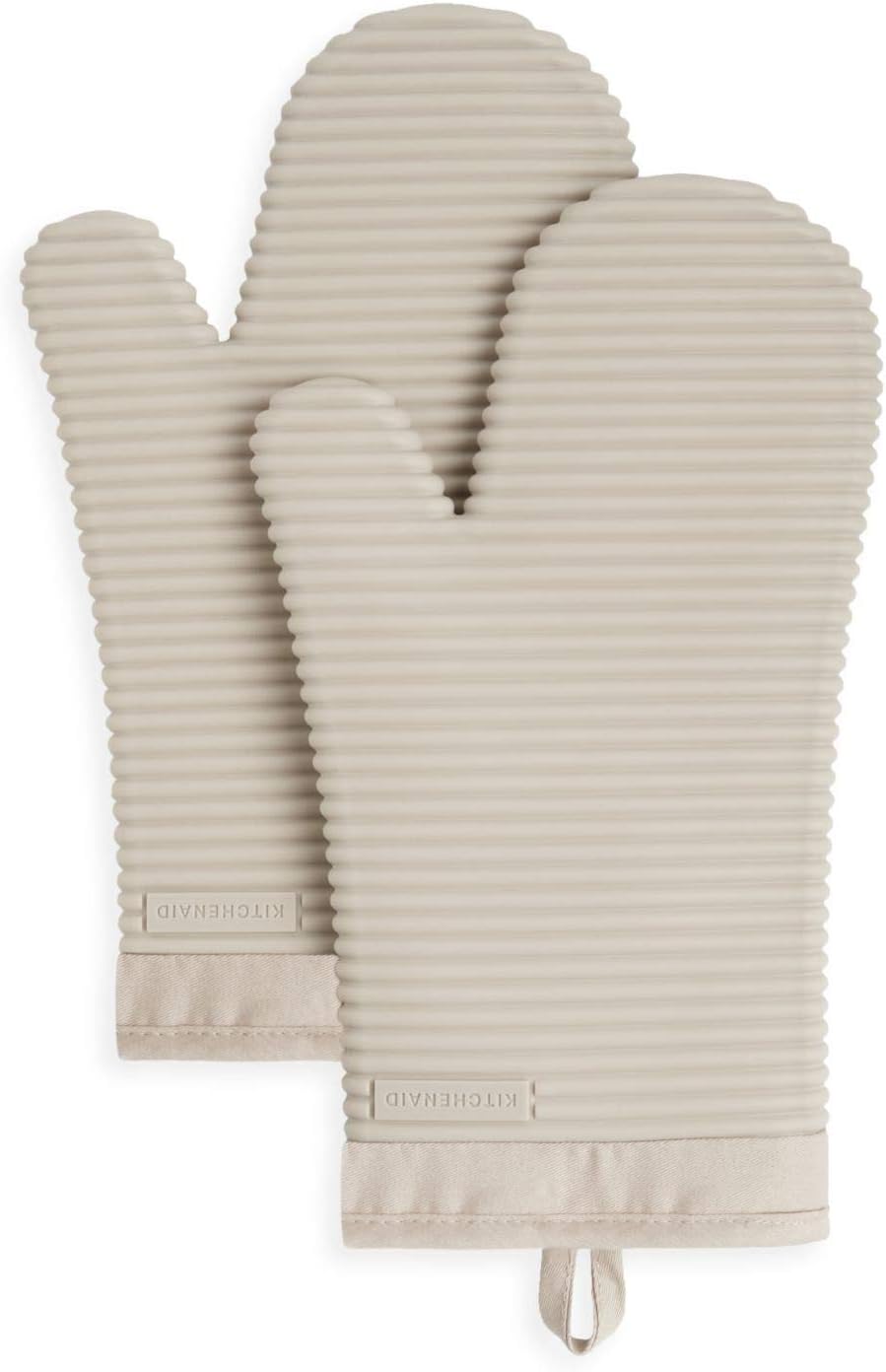 Milkshake Tan KitchenAid oven mitts with textured ribbed grip