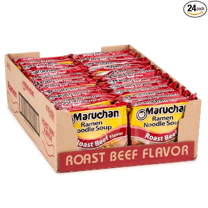Maruchan roast beef ramen noodle soup 24-pack