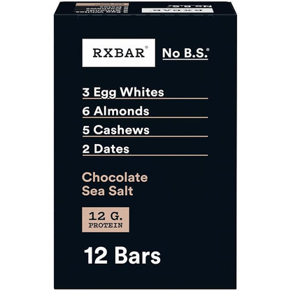 RXBAR Chocolate Sea Salt protein bars 12 pack box