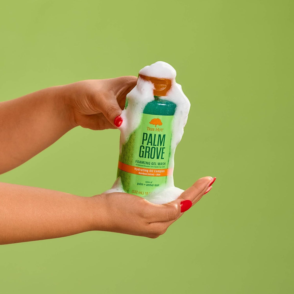 Tree Hut Palm Grove shower wash bottle front view