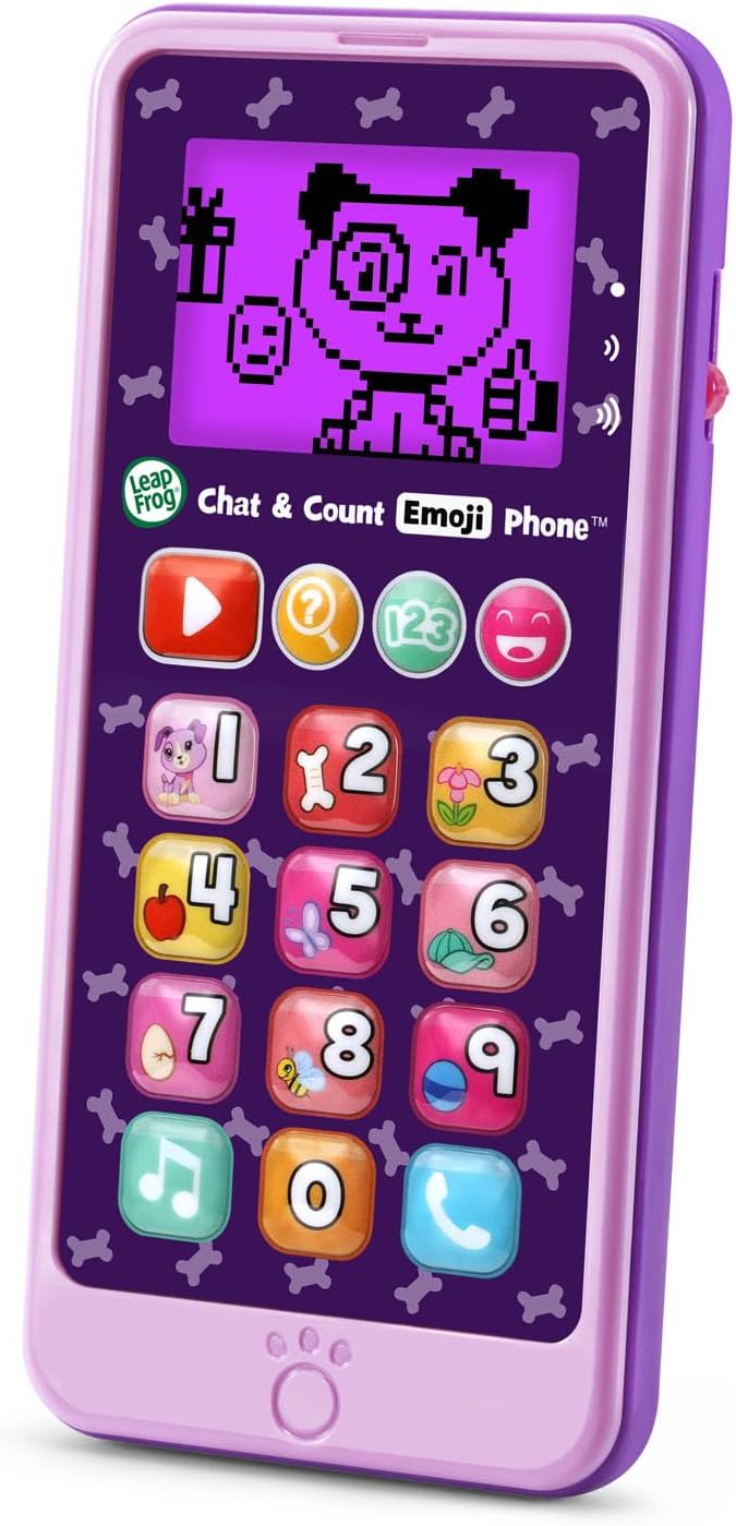 LeapFrog purple Chat and Count Emoji Phone toy