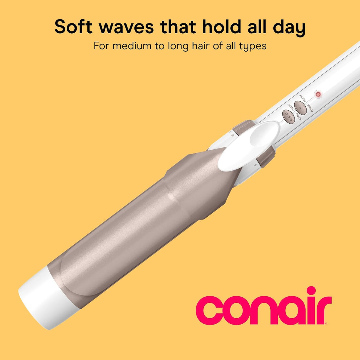 White and rose gold Conair curling tong styling tool
