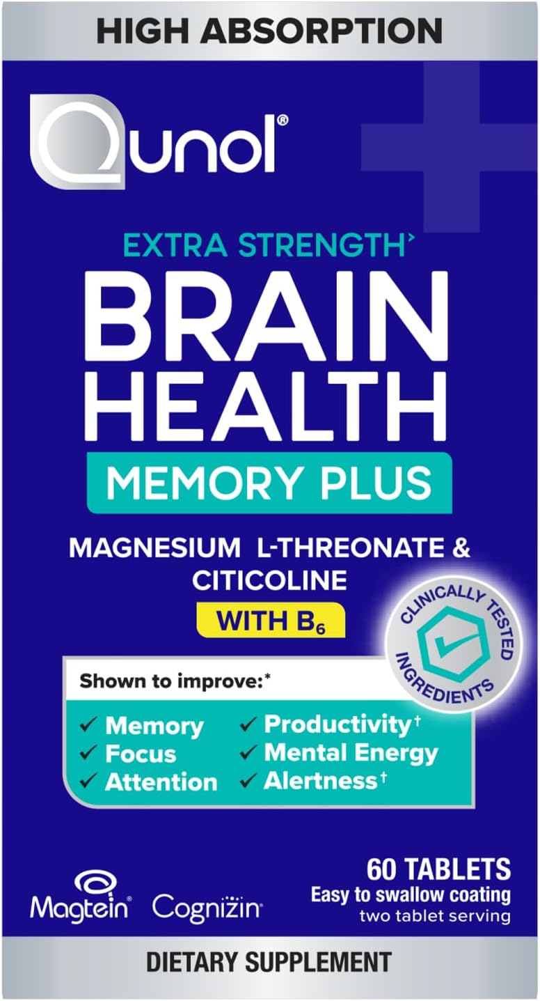Qunol Memory Plus with Magtein Cognizin and Vitamin B6