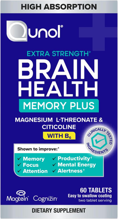 Qunol Memory Plus with Magtein Cognizin and Vitamin B6