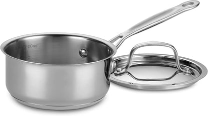 Cuisinart 1 quart stainless steel saucepan with cover