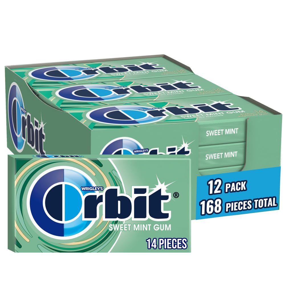 Orbit Sweet Mint gum packs with 168 total pieces